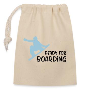 snowboard - Sac cadeau en coton avec cordon (14 x 20 cm) - nature - Devant