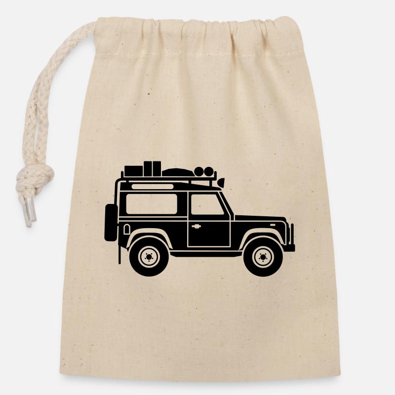 Defender D90 Expedition - Verschließbarer Geschenkbeutel aus Baumwolle (14x20cm) - Natur
