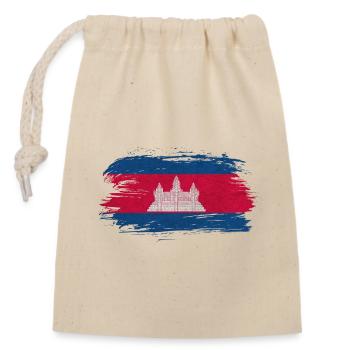 Drapeau du Cambodge vintage / Cadeau Angkor - Sac cadeau en coton avec cordon (14 x 20 cm) - nature - Devant