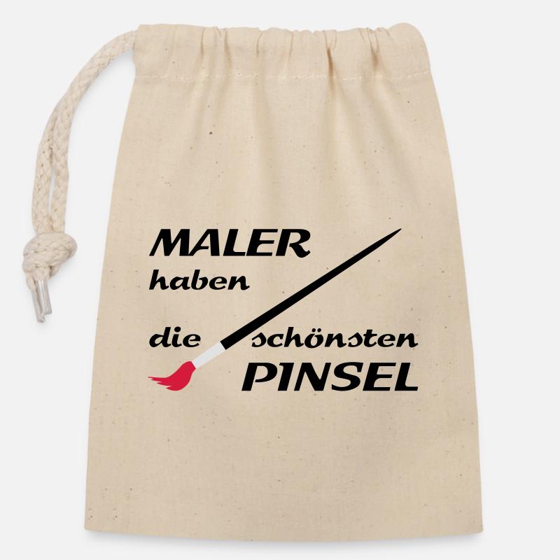 maler handwerker - Verschließbarer Geschenkbeutel aus Baumwolle (14x20cm) - Natur