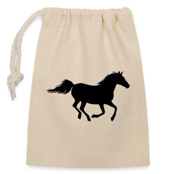 Shagya Araber Galopp Pferd Pferdeliebe - Verschließbarer Geschenkbeutel aus Baumwolle (14x20cm) - Natur - Vorne