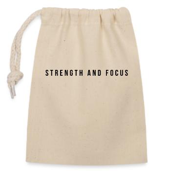 Strength and Focus - Closable cotton gift bag (14x20cm) - nature - Front