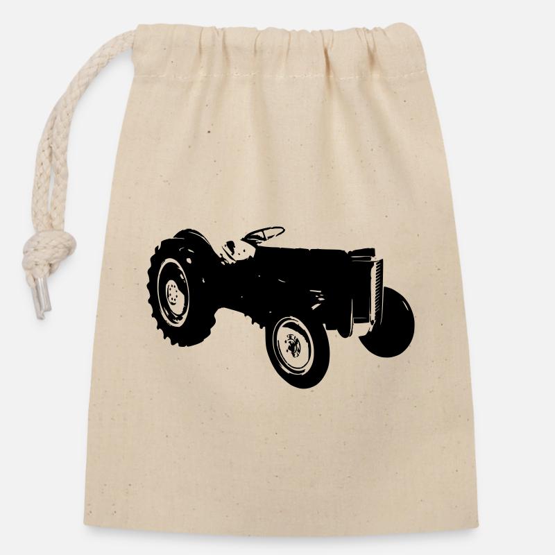 old tractor old tractor - Closable cotton gift bag (14x20cm) - nature