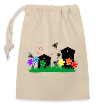 Serres à miel - Sac cadeau en coton avec cordon (14 x 20 cm) - nature - Devant