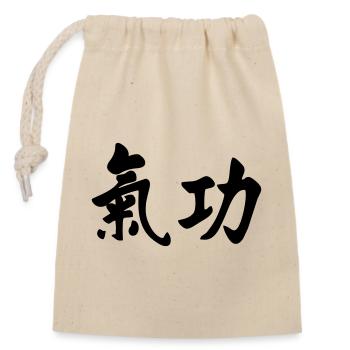 QI gong horizontal - Closable cotton gift bag (14x20cm) - nature - Front