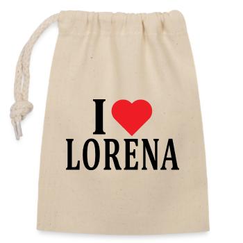 name t-shirt I love Lorraine t-shirt gift idea - Closable cotton gift bag (14x20cm) - nature - Front