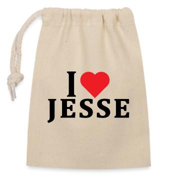 T-Shirt I love Jesse T-Shirt Geschenkidee - Verschließbarer Geschenkbeutel aus Baumwolle (14x20cm) - Natur - Vorne