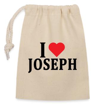 Name T-Shirt I love Joseph T-Shirt Geschenkidee - Verschließbarer Geschenkbeutel aus Baumwolle (14x20cm) - Natur - Vorne