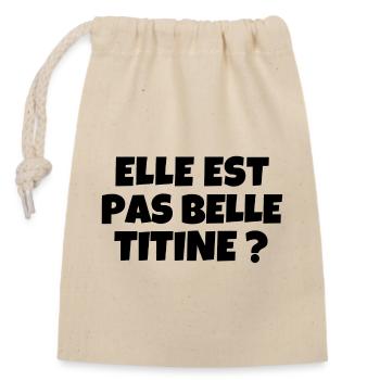 permis de conduire, voiture, conducteur, TITINE - Sac cadeau en coton avec cordon (14 x 20 cm) - nature - Devant