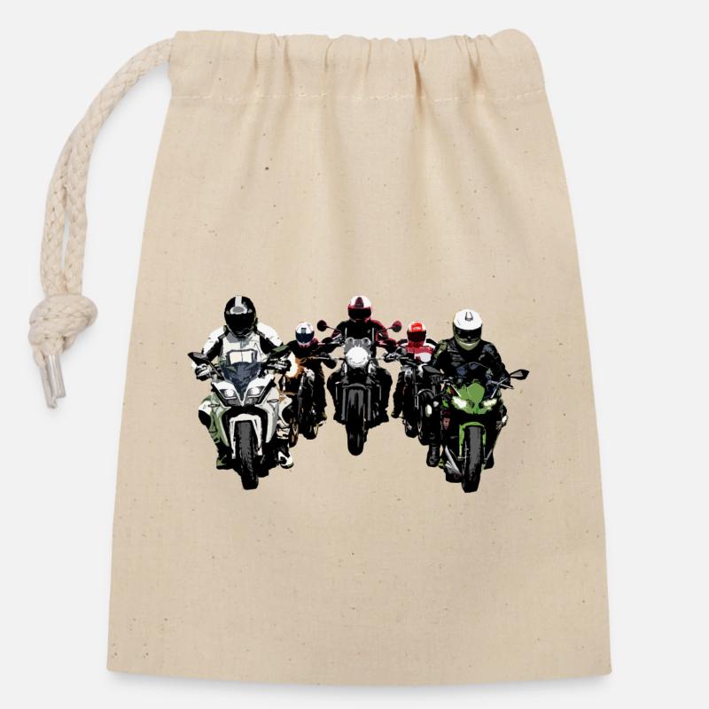 Couleur du groupe de motards - Sac cadeau en coton avec cordon (14 x 20 cm) - nature