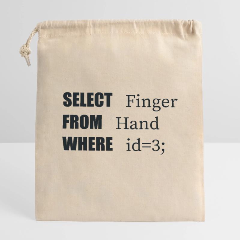 Hand Select Finger, Funny code. Coders Language Closable cotton gift bag (14x20cm)