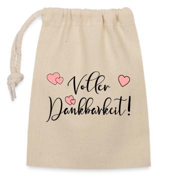 Voller Dankbarkeit VERTRAUEN HOFFNUNG - Verschließbarer Geschenkbeutel aus Baumwolle (14x20cm) - Natur - Vorne
