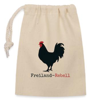 Freiland Rebell - Verschließbarer Geschenkbeutel aus Baumwolle (14x20cm) - Natur - Vorne