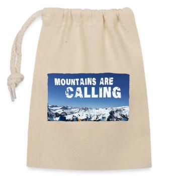 Mountains are Calling Damüls (2 Upload) - Verschließbarer Geschenkbeutel aus Baumwolle (14x20cm) - Natur - Vorne