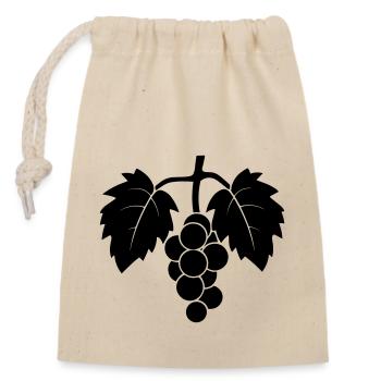 Grape - Closable cotton gift bag (14x20cm) - nature - Front