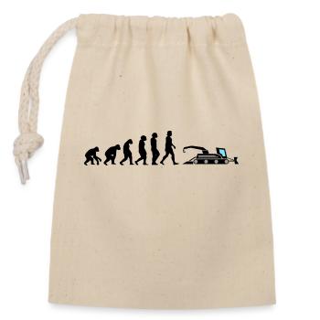 dameuse évolution grue véhicule pente neige - Sac cadeau en coton avec cordon (14 x 20 cm) - nature - Devant