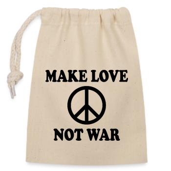 Make love not war - Closable cotton gift bag (14x20cm) - nature - Front