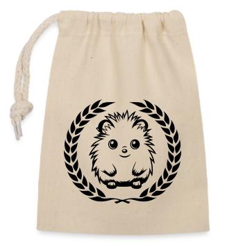 Hedgehog Cute Cute Baby - Closable cotton gift bag (14x20cm) - nature - Front