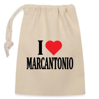 T-Shirt Ich liebe Marcantonio T-Shirt Geschenkidee - Verschließbarer Geschenkbeutel aus Baumwolle (14x20cm) - Natur - Vorne