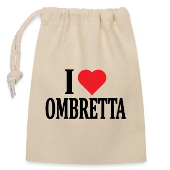t-shirt I love Ombretta t-shirt idée cadeau - Sac cadeau en coton avec cordon (14 x 20 cm) - nature - Devant