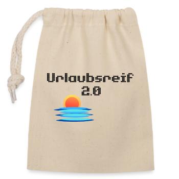 Holiday motif with sun and sea, holiday ready 2.0 - Closable cotton gift bag (14x20cm) - nature - Front