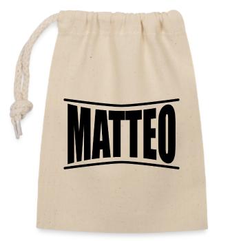 Matteo T-Shirt Geschenkidee T-Shirt - Verschließbarer Geschenkbeutel aus Baumwolle (14x20cm) - Natur - Vorne