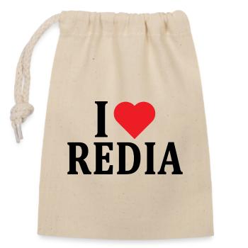 t-shirt I love Redia t-shirt gift idea - Closable cotton gift bag (14x20cm) - nature - Front