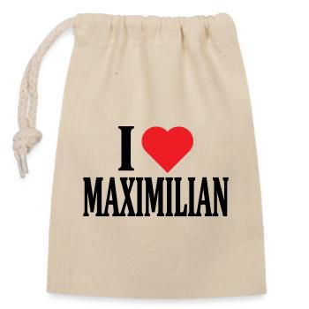 t-shirt I love Maximilian t-shirt gift idea - Closable cotton gift bag (14x20cm) - nature - Front
