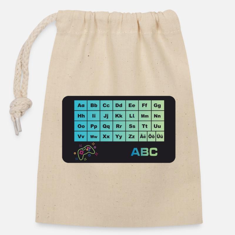 Game Controllers - ABC Alphabet - Closable cotton gift bag (14x20cm) - nature