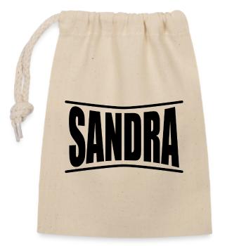 Sandra t-shirt t-shirt idée cadeau - Sac cadeau en coton avec cordon (14 x 20 cm) - nature - Devant