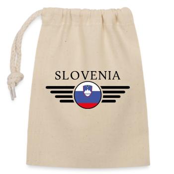 T-shirt de style slovène - Sac cadeau en coton avec cordon (14 x 20 cm) - nature - Devant