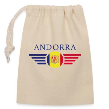 Andorra Stil Design T-Shirt - Verschließbarer Geschenkbeutel aus Baumwolle (14x20cm) - Natur - Vorne
