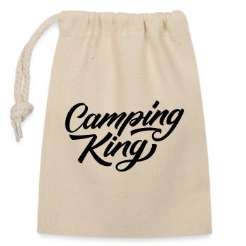 Camping King - Closable cotton gift bag (14x20cm) - nature - Front