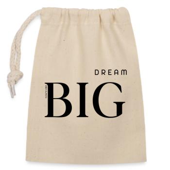 RÊVEZ GRAND⭐ - Sac cadeau en coton avec cordon (14 x 20 cm) - nature - Devant