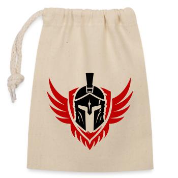 Spartan Helmet Symbol - Closable cotton gift bag (14x20cm) - nature - Front