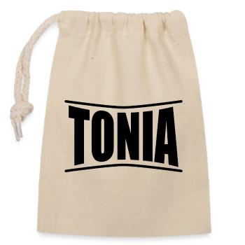 T-Shirt Tonia T-Shirt Geschenkidee - Verschließbarer Geschenkbeutel aus Baumwolle (14x20cm) - Natur - Vorne