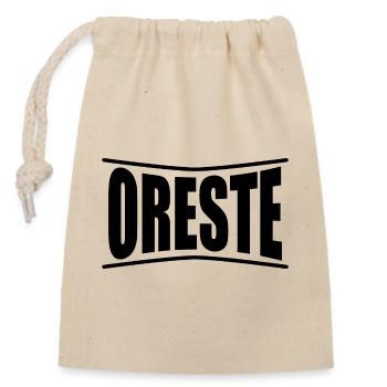 Oreste T-Shirt T-Shirt Geschenkidee - Verschließbarer Geschenkbeutel aus Baumwolle (14x20cm) - Natur - Vorne