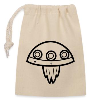 flying saucer - Closable cotton gift bag (14x20cm) - nature - Front