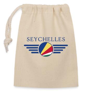 I Love Seychelles, Elegance Style Design T-Shirt - Closable cotton gift bag (14x20cm) - nature - Front