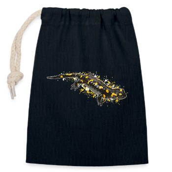 Feuersalamander Salamander - Verschließbarer Geschenkbeutel aus Baumwolle (14x20cm) - Navy - Vorne