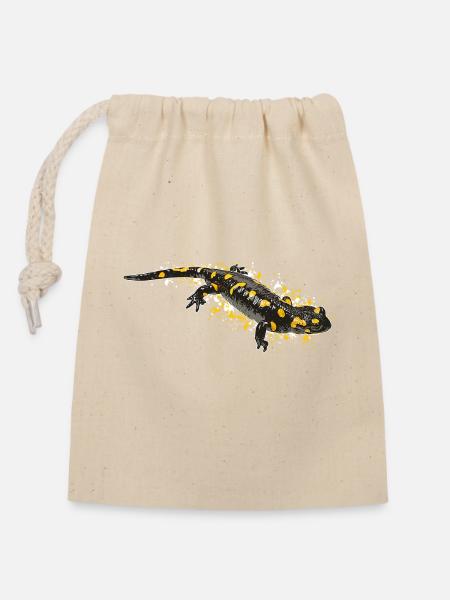 Feuersalamander Salamander - Verschließbarer Geschenkbeutel aus Baumwolle (14x20cm) - Natur