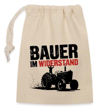 Landwirte im Widerstand - Bauern Protest bei Demo - Verschließbarer Geschenkbeutel aus Baumwolle (14x20cm) - Natur - Vorne
