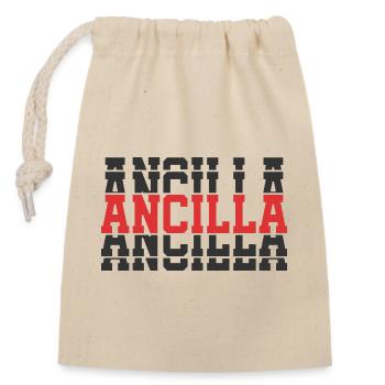 Ancilla T-Shirt T-Shirt gestapelte Geschenkidee - Verschließbarer Geschenkbeutel aus Baumwolle (14x20cm) - Natur - Vorne