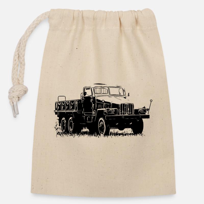 IFA G5 Pritschenwagen – Oldtimer-Ikone aus der DD - Verschließbarer Geschenkbeutel aus Baumwolle (14x20cm) - Natur