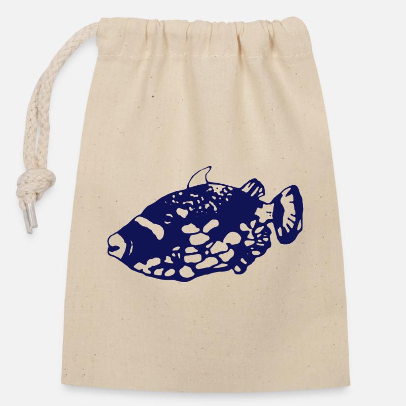PANTHER SAPLINGFISH - Closable cotton gift bag (14x20cm) - nature