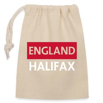 England Halifax Vintage Badge Design - Closable cotton gift bag (14x20cm) - nature - Front