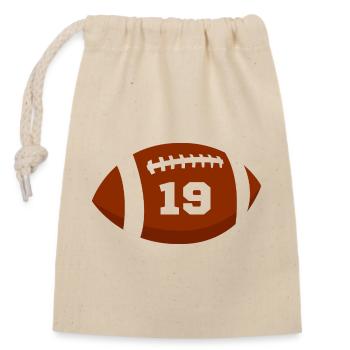 Nummer 19 Rugby - Rugby zum 19-jährigen Jubiläum - Verschließbarer Geschenkbeutel aus Baumwolle (14x20cm) - Natur - Vorne