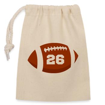 Rugby Nummer 26 - 26. Rugby-Jubiläum - Verschließbarer Geschenkbeutel aus Baumwolle (14x20cm) - Natur - Vorne