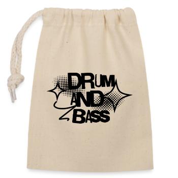 Drum and Bass Psychedelic Ink Swirl Design - Verschließbarer Geschenkbeutel aus Baumwolle (14x20cm) - Natur - Vorne