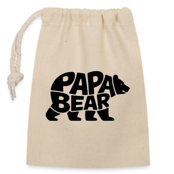 Papa Bear - Verschließbarer Geschenkbeutel aus Baumwolle (14x20cm) - Natur - Vorne